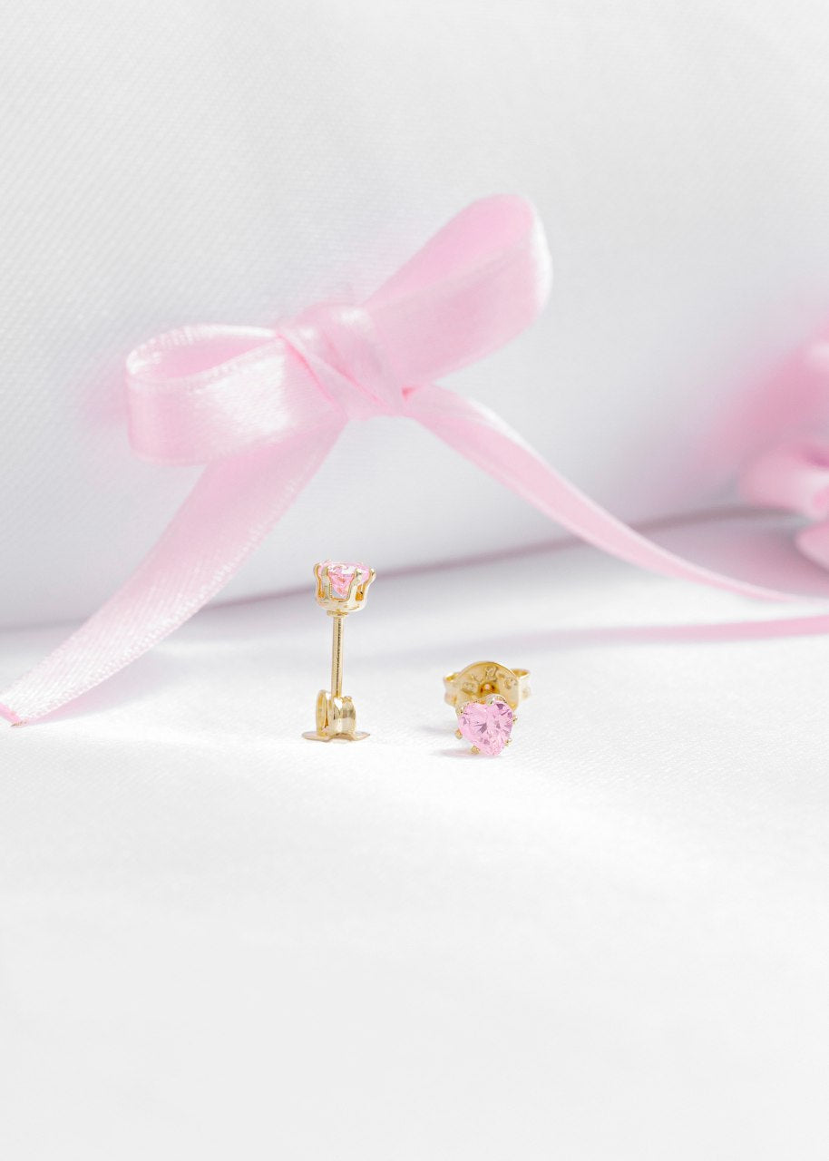 A Topo Circonia Corazón - Rosa