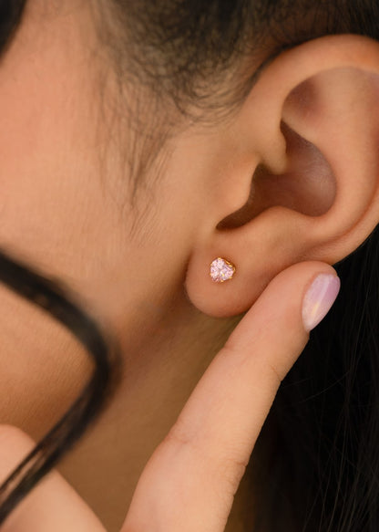A Topo Circonia Corazón - Rosa